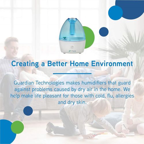  Guardian Technologies Pure Guardian H910BL Ultrasonic Cool Mist Humidifier, 14 Hrs. Run Time, 210 Sq. Ft. Coverage, Small Rooms, Quiet, Filter Free, Treated Tank Resists Mold