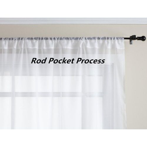  [아마존베스트]pureaqu Kids Room Window Curtain Sheer Decoration Rod Pocket Process Silver Star Voile Curtain/Drapes (1 Panel W39xH63)