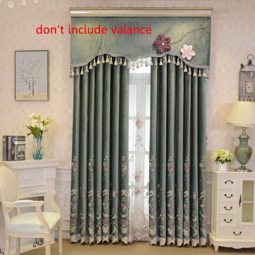  Pureaqu pureaqu 1 Panel Luxury European Style Curtains Embroidered Floral Grommet Top Curtain Fabric For Living Room Semi Blackout Darkening Window DrapesTreatment for Bedroom W75 x H84 I