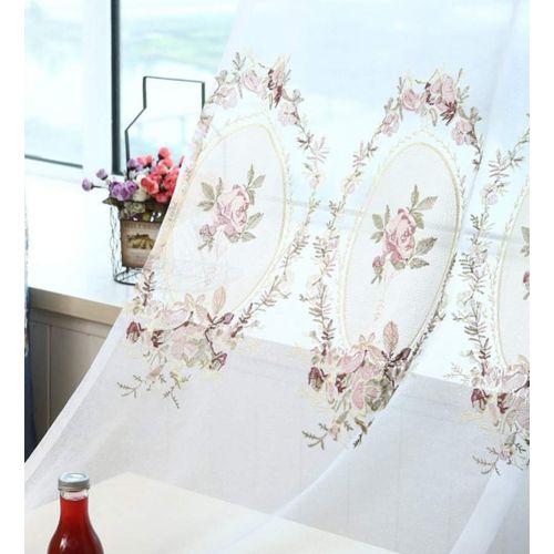  Pureaqu pureaqu 1 Panel Luxury European Style Curtains Embroidered Floral Grommet Top Curtain Fabric For Living Room Semi Blackout Darkening Window DrapesTreatment for Bedroom W75 x H84 I