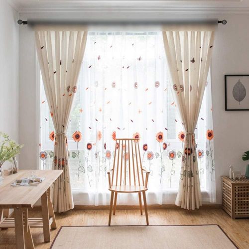  Pureaqu pureaqu 1 Panel Luxury European Style Curtains Embroidered Floral Grommet Top Curtain Fabric For Living Room Semi Blackout Darkening Window DrapesTreatment for Bedroom W75 x H84 I