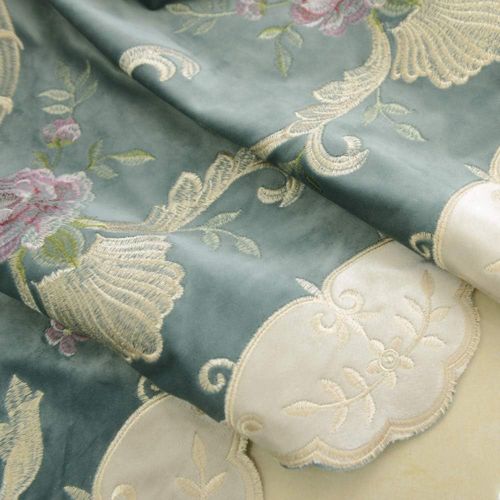  Pureaqu pureaqu 1 Panel Luxury European Style Curtains Embroidered Floral Grommet Top Curtain Fabric For Living Room Semi Blackout Darkening Window DrapesTreatment for Bedroom W75 x H84 I