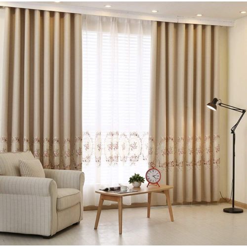  Pureaqu pureaqu 1 Panel Luxury European Style Curtains Embroidered Floral Grommet Top Curtain Fabric For Living Room Semi Blackout Darkening Window DrapesTreatment for Bedroom W75 x H84 I