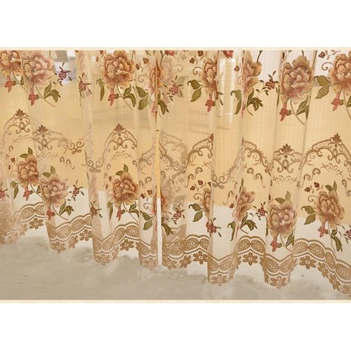  Pureaqu pureaqu 1 Panel Luxury European Style Curtains Embroidered Floral Grommet Top Curtain Fabric For Living Room Semi Blackout Darkening Window DrapesTreatment for Bedroom W75 x H84 I