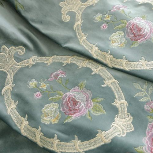  Pureaqu pureaqu 1 Panel Luxury European Style Curtains Embroidered Floral Grommet Top Curtain Fabric For Living Room Semi Blackout Darkening Window DrapesTreatment for Bedroom W75 x H84 I