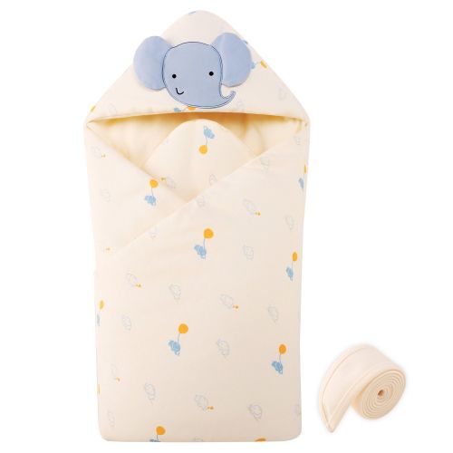  Pureborn Baby Swaddle Blanket Cotton Sleeping Bag Envelope for Newborns Elephant 88 88 cm by pureborn