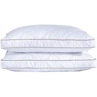 [아마존 핫딜] [아마존핫딜] Puredown puredown Natural Goose Down Feather Sleeping 100% Cotton Pillow Cover Downproof, Standard/Queen, Gusseted 2 Pack