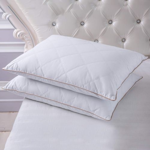  [아마존 핫딜] [아마존핫딜]Puredown puredown Natural Goose Down Feather Pillows for Sleeping Down Pillow 100% Cotton Pillow Cover Downproof (Queen)