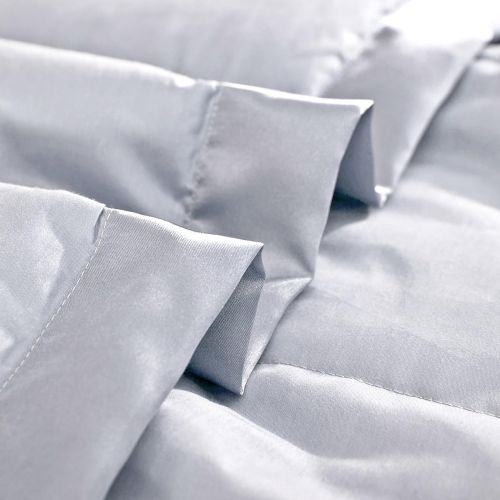  [아마존핫딜][아마존 핫딜] Amazon puredown Lightweight Natural White Down Blanket for Bedding Satin Weave 100% Cotton Grey, King Size