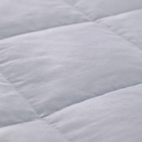  [아마존핫딜][아마존 핫딜] Amazon puredown Lightweight Natural White Down Blanket for Bedding Satin Weave 100% Cotton Grey, King Size