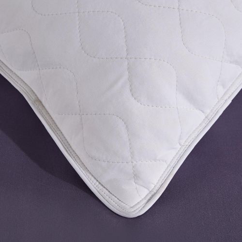  [아마존 핫딜] puredown Goose Feather Pillow for Sleeping Quilted Pillows, Set of 2, White, King Size