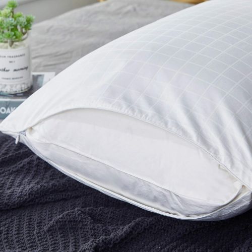  Puredown 75% White Down Pillows 600 Filling Power, Cotton Cover ,2 Set, StandardQueen Size