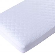 Puredown puredown Waterproof Quilted Crib Mattress Protector with Clover Pattern for Baby Fitted White Set of 2