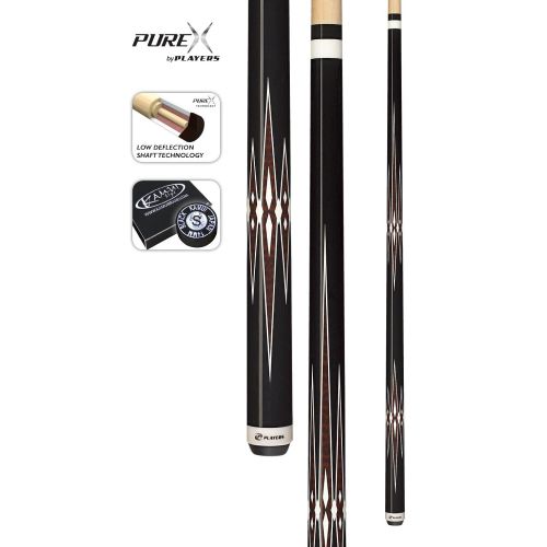  Purex HXT4 Midnight Black with Snakewood and White Double Star Graphic Design Technology Pool Cue