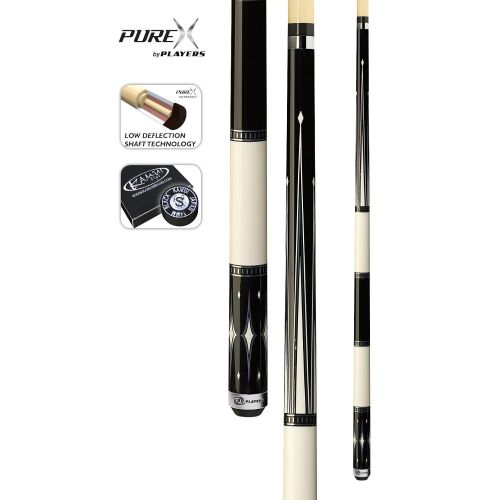  Purex HXT-90 Stunning Black and White with Silver Accents Technology Pool Cue