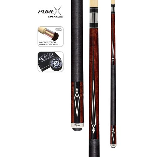  Purex HXT15 Walnut-Stained Birds-Eye Maple with Black and White Divided Diamonds Technology Pool Cue