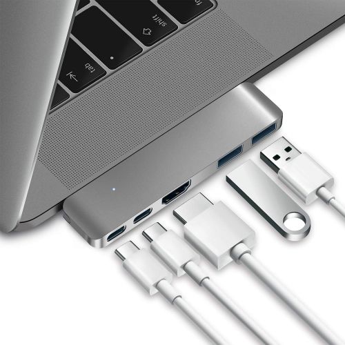  Purgo USB C Hub Adapter Dongle for MacBook Air 2018, MacBook Pro 201820172016, Ultra Slim Type C Hub with 4K HDMI, 100W Power Delivery, 40Gbps Thunderbolt 3 5K@60Hz and 2xUSB 3.0