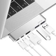 Purgo USB C Hub Adapter Dongle for MacBook Air 2018, MacBook Pro 2018/2017/2016, Ultra Slim Type C Hub with 4K HDMI, 100W Power Delivery, 40Gbps Thunderbolt 3 5K@60Hz and 2xUSB 3.0