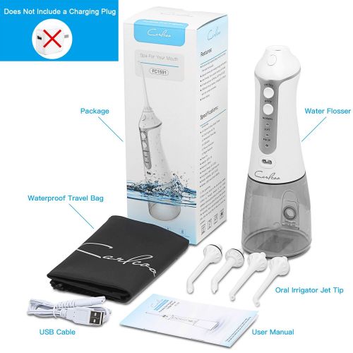  Water Flosser Cordless,Puridea Professional Dental Gum Flosser With 4 Jet Tips For Braces and Teeth Whitening