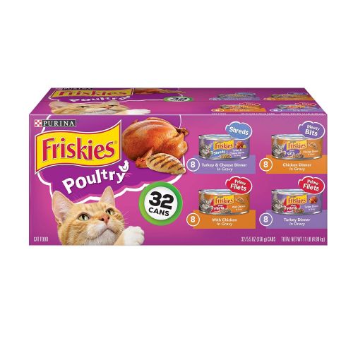  Purina Friskies Canned Wet Cat Food 32 Count Variety Packs - (32) 5.5 oz Cans