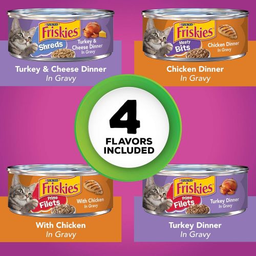  Purina Friskies Canned Wet Cat Food 32 Count Variety Packs - (32) 5.5 oz Cans