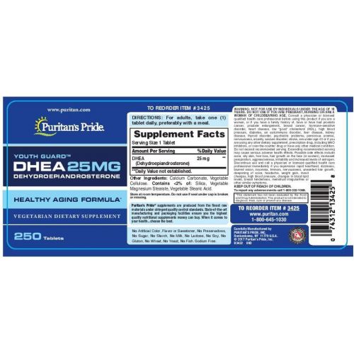  [무료배송]DHEA, Anti-Aging 25 mg-250 Tablets by Puritans Pride