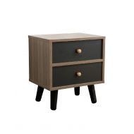 Purki End Table, Nightstand, Bedroom Living Room Table Cabinet with Drawers