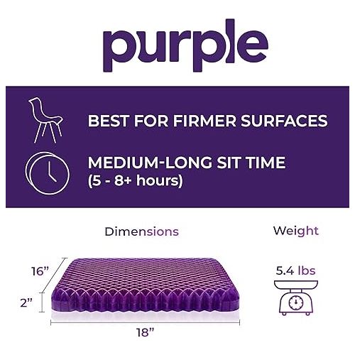  Purple Royal Seat Cushion - Seat Cushion for The Car Or Office Chair - Temperature Neutral Grid