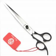 Purple Dragon 8.5 inch Left Handed Decompressed Elastic Handle Dog Grooming Hair Cutting Scissor Pet Shears with Bag - for Mancinism Pet Groomer or Family DIY