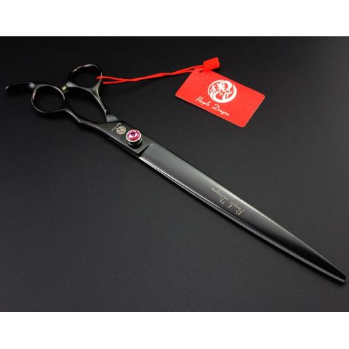  Purple Dragon 10 inch Black Pet/Dog/Cat Hair Cutting Scissors - Perfect for Pet Groomer or Family DIY Use