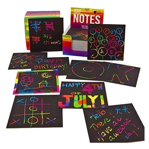  [아마존베스트]Purple Ladybug Novelty Rainbow Scratch Off Mini Notes + 2 Stylus Pens Kit: 150 Sheets of Rainbow Scratch Paper for Kids Arts and Crafts, Airplane or Car Travel Toys - Cute Unique Gift Idea for Kids, Girl