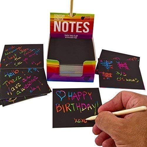  [아마존베스트]Purple Ladybug Novelty Rainbow Scratch Off Mini Notes + 2 Stylus Pens Kit: 150 Sheets of Rainbow Scratch Paper for Kids Arts and Crafts, Airplane or Car Travel Toys - Cute Unique Gift Idea for Kids, Girl