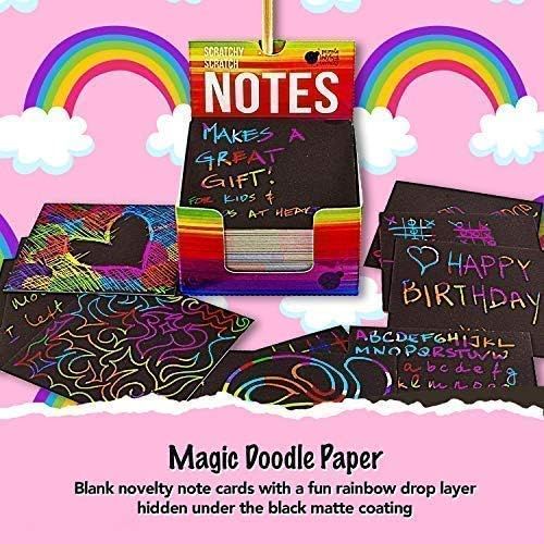  [아마존베스트]Purple Ladybug Novelty Rainbow Scratch Off Mini Notes + 2 Stylus Pens Kit: 150 Sheets of Rainbow Scratch Paper for Kids Arts and Crafts, Airplane or Car Travel Toys - Cute Unique Gift Idea for Kids, Girl