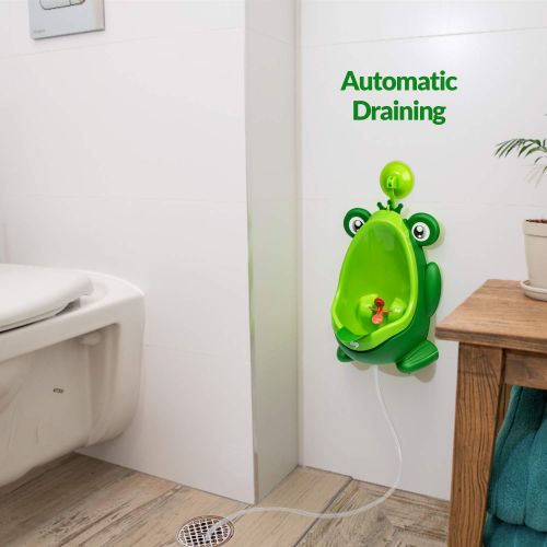  [아마존베스트]Purple Safety Frog Potty Training Urinal for Boys Toilet with Funny Aiming Target - Green