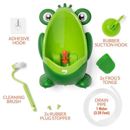  [아마존베스트]Purple Safety Frog Potty Training Urinal for Boys Toilet with Funny Aiming Target - Green