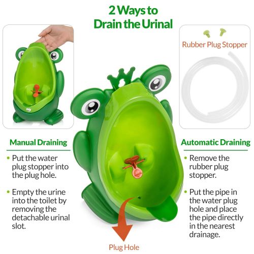  [아마존베스트]Purple Safety Frog Potty Training Urinal for Boys Toilet with Funny Aiming Target - Green