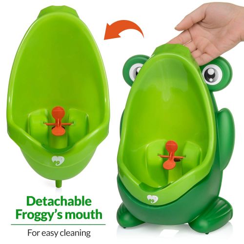  [아마존베스트]Purple Safety Frog Potty Training Urinal for Boys Toilet with Funny Aiming Target - Green