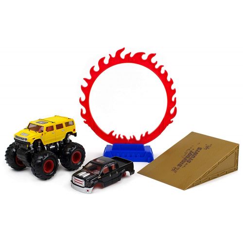  Purplecraft Beast Runners Monster Wheels  Off-Road Race Car  4x4 Cross Country Vehicle Toy  4WD Monster Truck  Friction Powered Monster Truck  Big Foot Truck Toy Black and Yellow