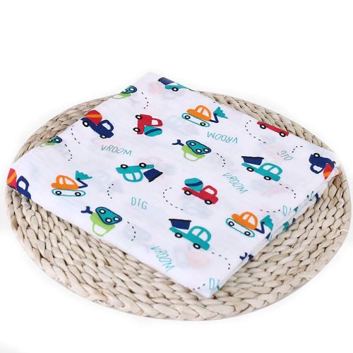  Purrfectzone PurrfectZone Silky Soft Large Bamboo Muslin Swaddle Blankets (Boys, Car)