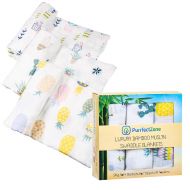 Purrfectzone PurrfectZone Silky Soft Large Bamboo Muslin Swaddle Blankets (Neutral, Pineapple)