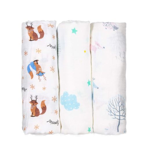  Purrfectzone PurrfectZone Silky Soft Large Bamboo Muslin Swaddle Blankets (Neutral, Moon)