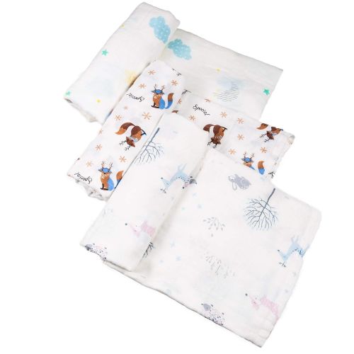  Purrfectzone PurrfectZone Silky Soft Large Bamboo Muslin Swaddle Blankets (Neutral, Moon)