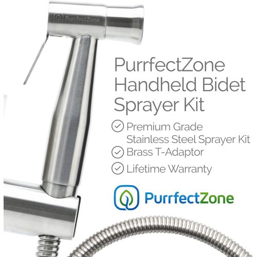  [아마존베스트]Purrfectzone Bidet Sprayer for Toilet, Cloth Diaper Sprayer, Toilet Sprayer (Brushed Nickel)