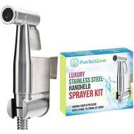 Purrfectzone Bidet Sprayer for Toilet; Handheld Bidet Toilet Sprayer (Brushed Nickel, Regular Toilet)