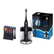 Pursonic S450 Deluxe Plus Sonic Rechargeable Toothbrush with built in UV sanitizer and bonus 12 brush heads included, Black, 1.25 Pound