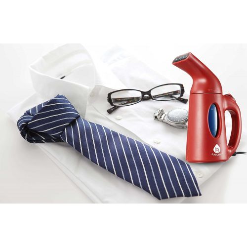  [아마존베스트]Pursonic CS180 Portable 130ml Handheld Fabric Fast Heat-up Powerful Garment Clothes Steamer with High Capacity for Home and Travel, Red