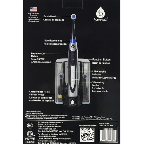  Pursonic PURSONIC S330 Deluxe Ultra High Powered Rotary Oscillating Rechargeable Electric Toothbrush...