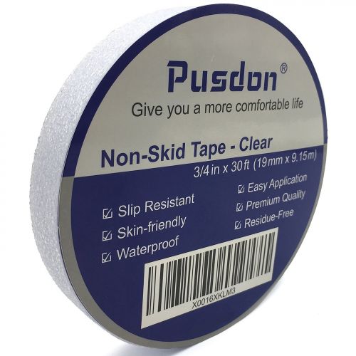  Pusdon Clear Anti Slip Tape 3 Pack, 2-Inch x 20Ft Each Roll, Wooden Stairs Safety-Walk Tub and Shower Treads, Non Skid Bath and Shower Tape