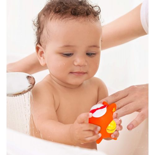  Puzzled Airplane Water Squirter Rubber Bath Toy, 3 Inch Adorable Floating Animal Squirties Interactive BPA Free Swimming Bathtub Buddies Fun Pool Infant And Toddler Bathing Aeropla