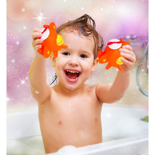  Puzzled Airplane Water Squirter Rubber Bath Toy, 3 Inch Adorable Floating Animal Squirties Interactive BPA Free Swimming Bathtub Buddies Fun Pool Infant And Toddler Bathing Aeropla